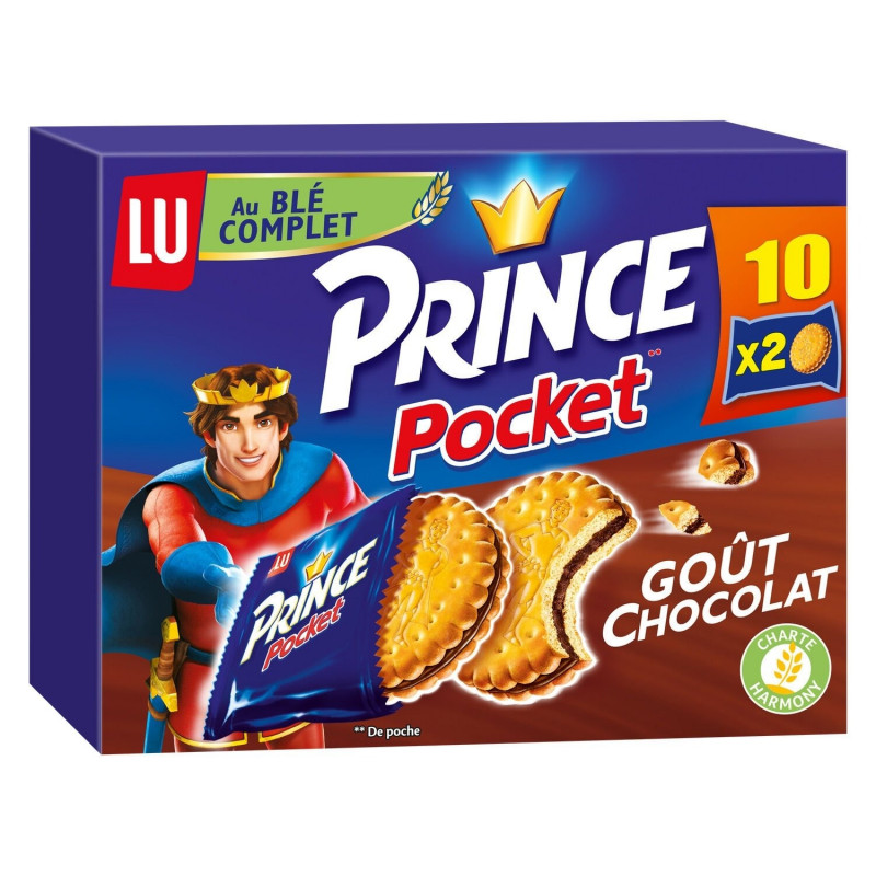 biscuits fourres au chocolat pocket prince lu